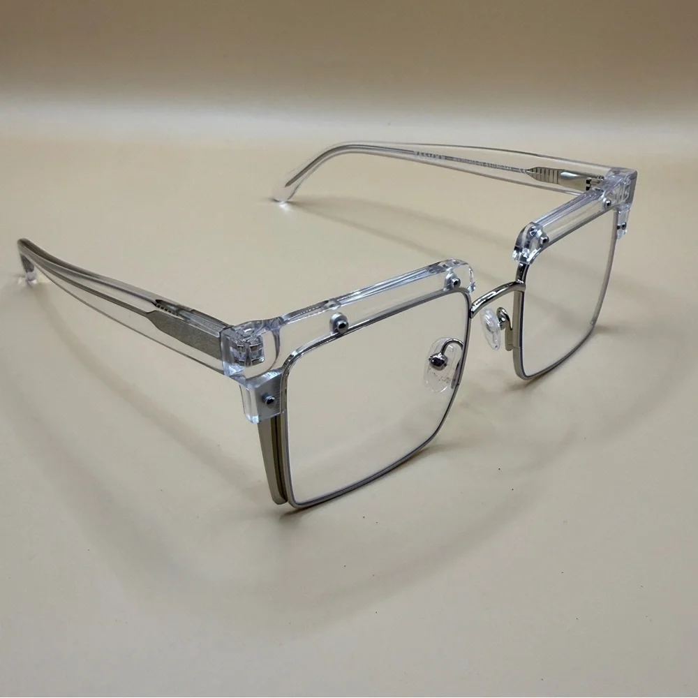 Zeelool Silver Square Women's Glasses, No prescription